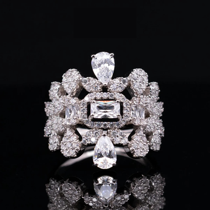 Durre Arabella Elegant White Bridal Jewelry Set with Premium Zircon Stones