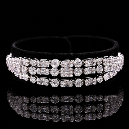 Durre Abby White Layered Luxury Bridal Full Set in High Quality Rhodium Plated Zircon Stones