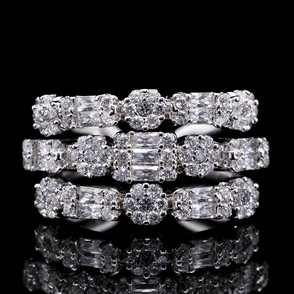 Durre Abby White Layered Luxury Bridal Full Set in High Quality Rhodium Plated Zircon Stones
