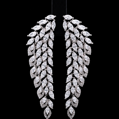 Durre Safe Luxury Bridal White Full Set In High Quality Zircon Stone Rhodium Plated
